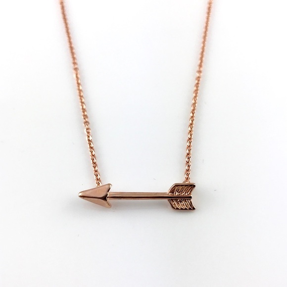 Rose gold plated arrow necklace - Picture 2 of 6